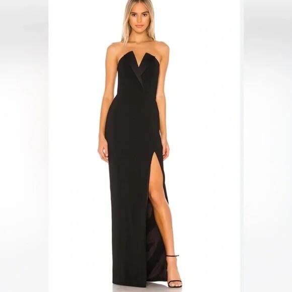 Jay Godfrey NEW Sylvia Strapless Tuxedo Gown In Black Sz:2 Ret$375 STUNNING!! - Picture 1 of 9